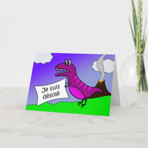 Carte Je suis désolé, I'm Sorry Apology Card in French