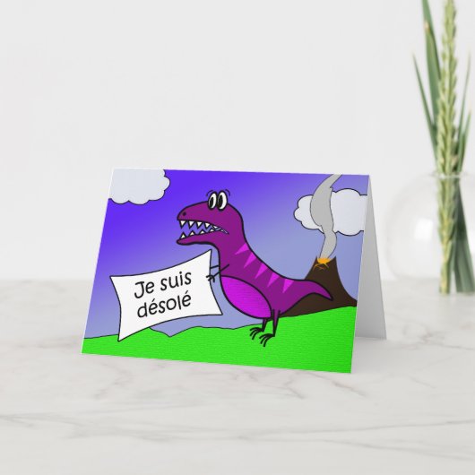 Carte Je suis désolé, I'm Sorry Apology Card in French (Devant)