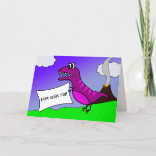 Carte Je suis désolé, I'm Sorry en néerlandais, Dinosaur
