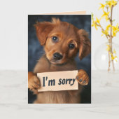 Carte Je suis Désolé Mignonne Chiot (Fleur jaune)