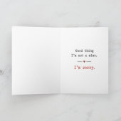 Carte Je suis désolé Mime (Intérieur)