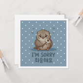 Carte Je suis désolé, salutation coréenne mignonne  (Devant/Arrière en situation)