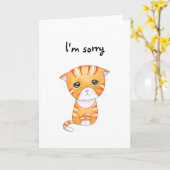 Carte Je suis désolé Tad Orange Tabby Cat texte personna (Fleur jaune)