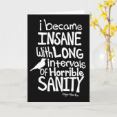 Carte "Je suis devenu aliéné…" Citation par Edgar Allan (Fleur jaune)