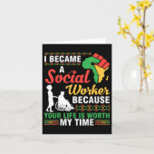 Carte Je Suis Devenue Une Travailleuse Sociale Parce Que (Fleur jaune)