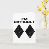 Carte Je suis difficile Funny Double Diamants Noirs Ski  (Fleur jaune)