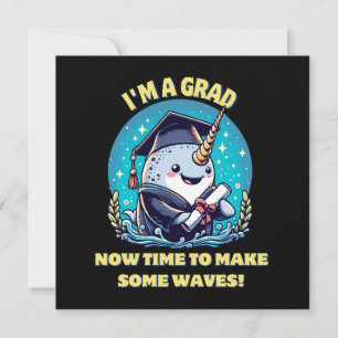 Carte Je suis diplômé d'une licorne de mer ! Maintenant,