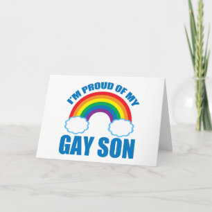 Carte Je suis fier de mon fils gay LGBTQ Maman Papa Pare