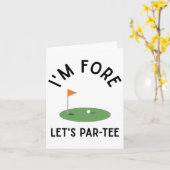 Carte Je suis Fore Let's Par Tee Funny Golf 4e anniversa (Fleur jaune)