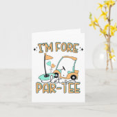 Carte Je suis Fore Let's Par-tee Funny Golf 4e anniversa (Fleur jaune)