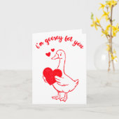 Carte Je suis fou de toi Saint-Valentin Oie Coeurs Minim (Fleur jaune)