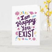 Carte Je suis heureux que vous existiez (Fleur jaune)