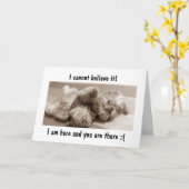 CARTE JE SUIS ICI/VOUS ÊTES LÀ=JE MANQUE "VOUS" (Fleur jaune)