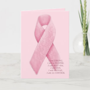 Carte JE SUIS, JE PEUX, JE VAIS - Cancer Pink Ribbon Car