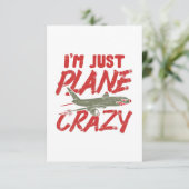 Carte Je suis juste avion Crazy avion avion cadeau avion (Debout devant)
