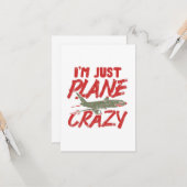 Carte Je suis juste avion Crazy avion avion cadeau avion (Devant/Arrière en situation)