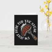 Carte Je suis juste ici pour le Steak Funny Bbq Meat Lov (Fleur jaune)