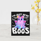 Carte Je suis juste ici pour les huées Fantôme Mignon Dr (Fleur jaune)