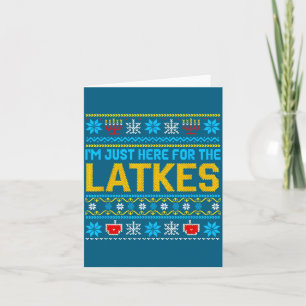Carte Je suis juste ici pour les latkes drôle nourriture