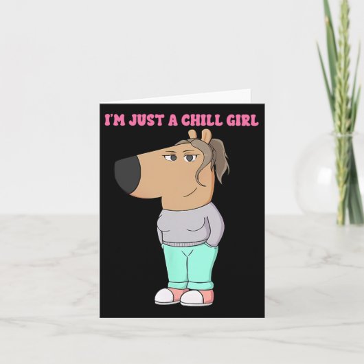 Carte Je suis juste une fille cool mème drôle cool (Devant)