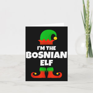 Carte Je suis la famille elf bosniaque pyjama Noël drôle