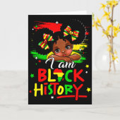 Carte Je suis la fille afro de l'histoire noire Little M (Fleur jaune)