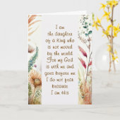 Carte Je suis la fille d'une citation de la foi chrétien (Fleur jaune)