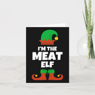 Carte Je suis La Viande Elf Famille Noël Funny Bbq Grill