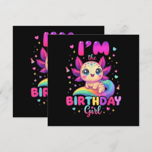 Carte Je suis l'Axolotl de la fille d'anniversaire