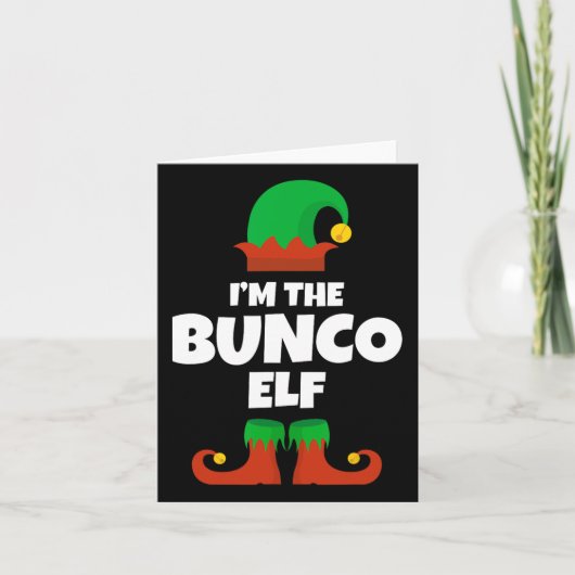 Carte Je suis le Bunco Elf Famille Pyjama Noël Funny Bu (Devant)