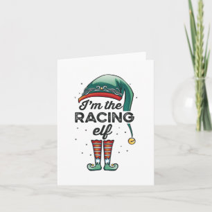 Carte Je suis le cadeau de Noël de l'Elf de course Xmas