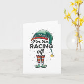 Carte Je suis le cadeau de Noël de l'elfe de course Xmas (Fleur jaune)