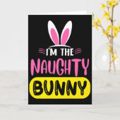 Carte Je suis le lapin vilain Lapin Oreilles Oeuf Funny (Fleur jaune)