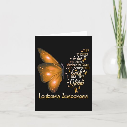 Carte Je suis le papillon de sensibilisation à la leucém (Devant)