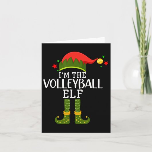 Carte Je suis Le Volleyball Elf Funny Matching Christmas (Devant)
