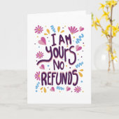 Carte Je suis le vôtre Aucun remboursement (Fleur jaune)