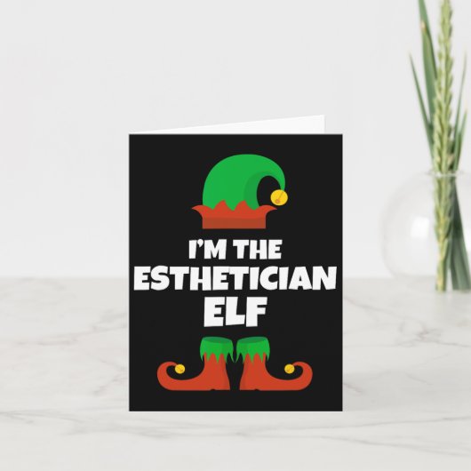 Carte Je suis l'Esthétique Elf famille pyjama Noël Soit (Devant)