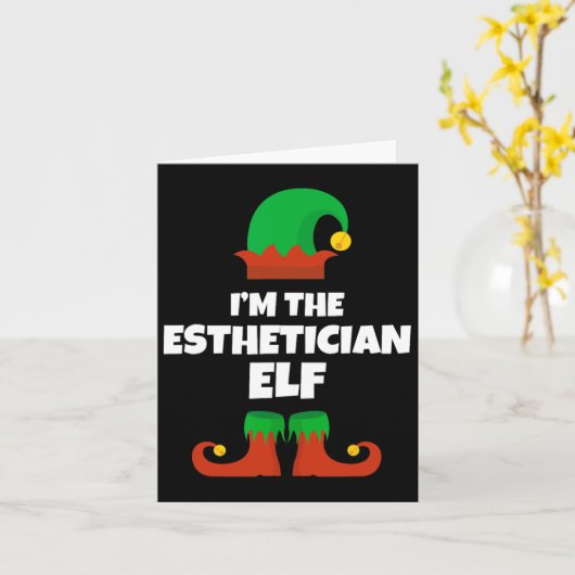 Carte Je suis l'Esthétique Elf famille pyjama Noël Soit (Fleur jaune)