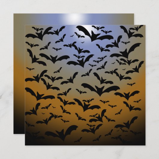 Carte Je suis partie Batty pour les chauves-souris noire (Devant / Derrière)