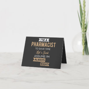 Carte Je suis pharmacien pour gagner du temps Supposons 