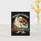 Carte Je suis prêt à écraser la maternelle Dinosaure Gar (Fleur jaune)