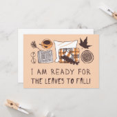 Carte Je suis prêt pour la chute des feuilles ! (Devant/Arrière en situation)