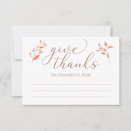 Carte Je suis reconnaissant pour l'action de grâces (Devant)