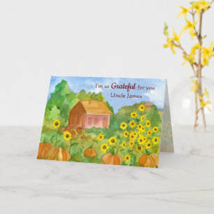 Carte Je suis reconnaissant pour toi, oncle Bon thanksgi