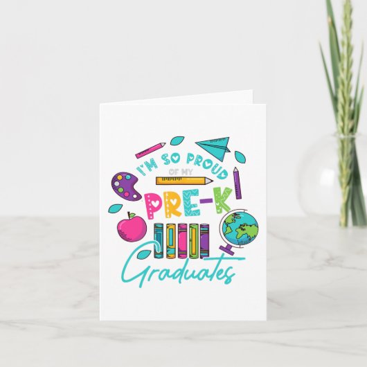 Carte Je suis si fier de mes diplômés de pré-maternelle (Devant)