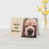 CARTE JE SUIS SI TRISTE J' ***AI MANQUÉ TON ANNIVERSAIRE (Fleur jaune)