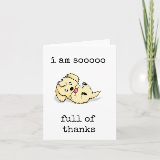 Carte Je suis tellement plein de Merci, Thanksgiving Car (Devant)
