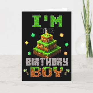Carte Je suis The Birthday Boy Party Video Gamer Pixel N