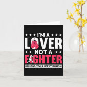 Carte Je suis un amoureux pas un combattant - Boxer drôl (Fleur jaune)