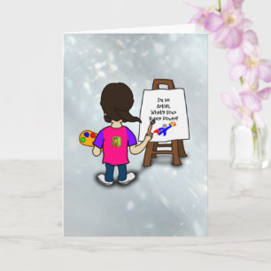 Carte Je suis un artiste, conception colorée,